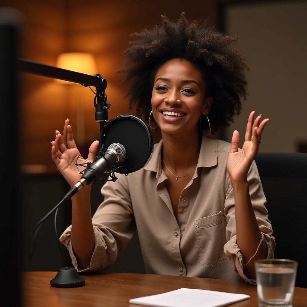 Сессия записи подкаста в студии